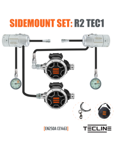 TecLine R2 TEC1 SideMount – Conjunto de reguladores SideMount profesionales