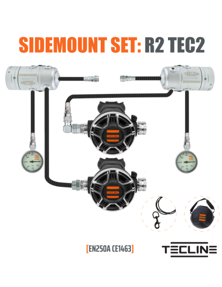 TecLine R2 TEC2 SideMount – Conjunto de regulador profesional