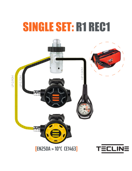 TecLine R1 REC1 + OCTO + SPG – Diving Regulator for Warm Waters | Diving-Store