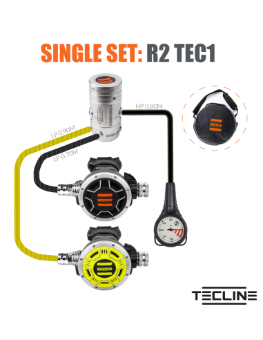 TecLine R2 TEC1 + OCTO + SPG - Vielseitiger Tauchregulator mit Manometer