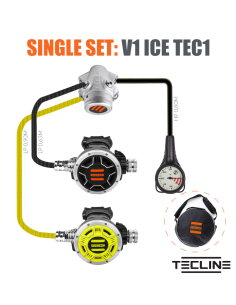 TecLine V1 TEC1 + OCTO + SPG - Kaltwasser-Regulator-Set für Extremtauchen