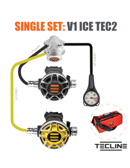 TecLine V1 TEC2 +OCTO +SPG – Profesjonalny zestaw automatów nurkowych