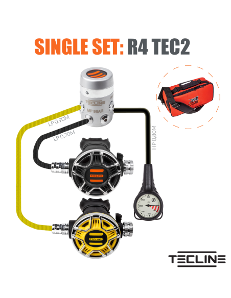 TecLine R4 TEC2 + OCTO + SPG - Professional Diving Regulator with Manometer