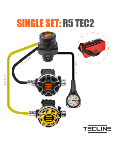 TecLine R5 TEC2 + OCTO + SPG – Advanced Regulator Set for Divers