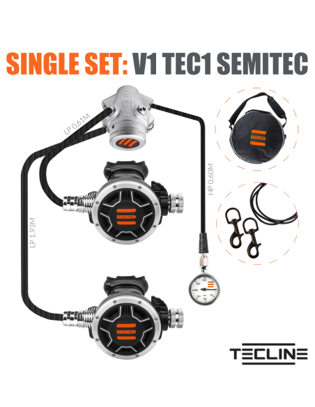 TecLine V1 ICE TEC1 SemiTec - DIR Diving Regulator Set