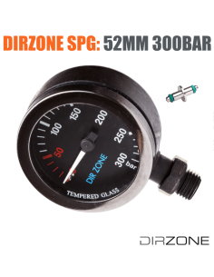 DirZone Manometer 52MM 300BAR Black - Hochwertiges Messingmanometer