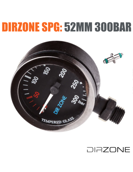 DirZone Manometr 52MM 300BAR Black