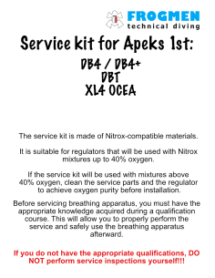 Apeks - Service Kit 1st – DB4 / DB4+ / DBT / XL4 OCEA für Erste Stufe
