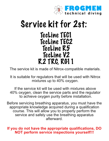 Kit de service pour 2e étage TecLine – Kit complet d'entretien pour détendeurs
