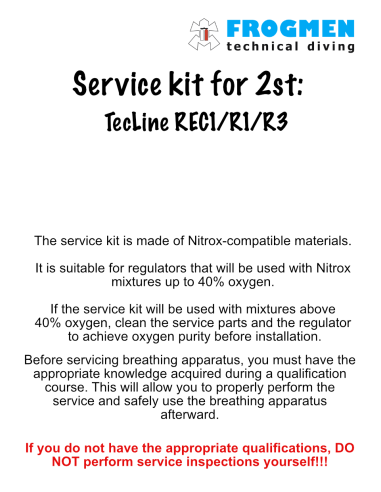 TecLine Service Kit für 2. Stufe REC1/R1/R3 – Regler Service Teile | Diving-Store.eu