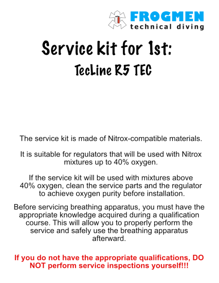 TecLine R5 TEC – Kit de Service Première Étape Nitrox +40%