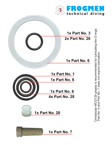TecLine R5 ICE / RG1005 – First Stage Service Kit (Replacement) Nitrox 40%+