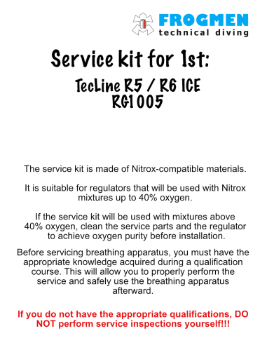 TecLine R5 ICE / RG1005 – Kit de Servicio Primera Etapa Nitrox +40%