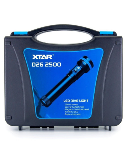 XTAR D26 2500 Set – Tauchlampe 2500 lm, bis 100 m Tiefe