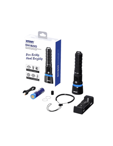 Xtar DH1 1600 – Lampe de plongée 1600 lm avec batterie & chargeur