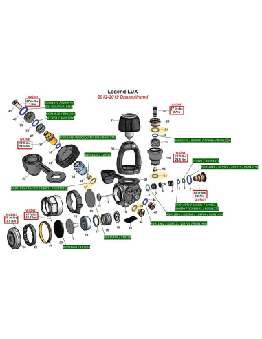 Aqualung Service Kit Nitrox (40+) RA121139 / RA121126 / 128017 I-ST Legend Glacia – Ersatz
