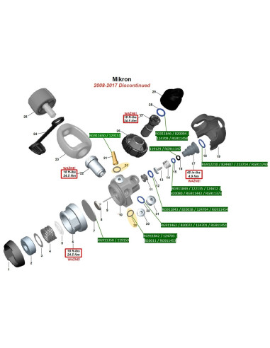 Aqualung Service Kit Nitrox (40+) RA121139 / RA121126 / 128017 I-ST Legend Glacia – Ersatz
