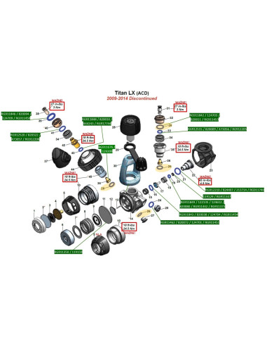 Aqualung Service Kit Nitrox (40+) RA121139 / RA121126 / 128017 I-ST Legend Glacia – Ersatz