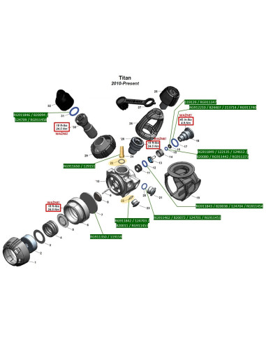 Aqualung Service Kit Nitrox (40+) RA121139 / RA121126 / 128017 I-ST Legend Glacia – Ersatz