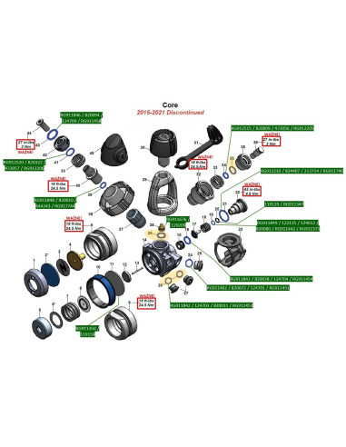 Aqualung Service Kit Nitrox (40+) RA121139 / RA121126 / 128017 I-ST Legend Glacia – Ersatz
