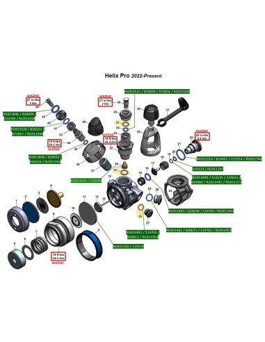 Aqualung Service Kit Nitrox (40+) RA121139 / RA121126 / 128017 I-ST Legend Glacia – Ersatz