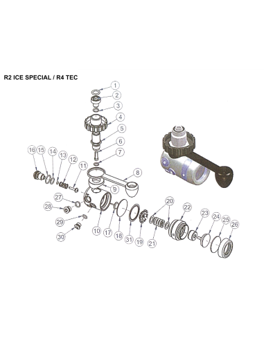 Kit de Service TecLine pour 1er étage R4 TEC – Entretien complet du détendeur | Diving-Store.eu